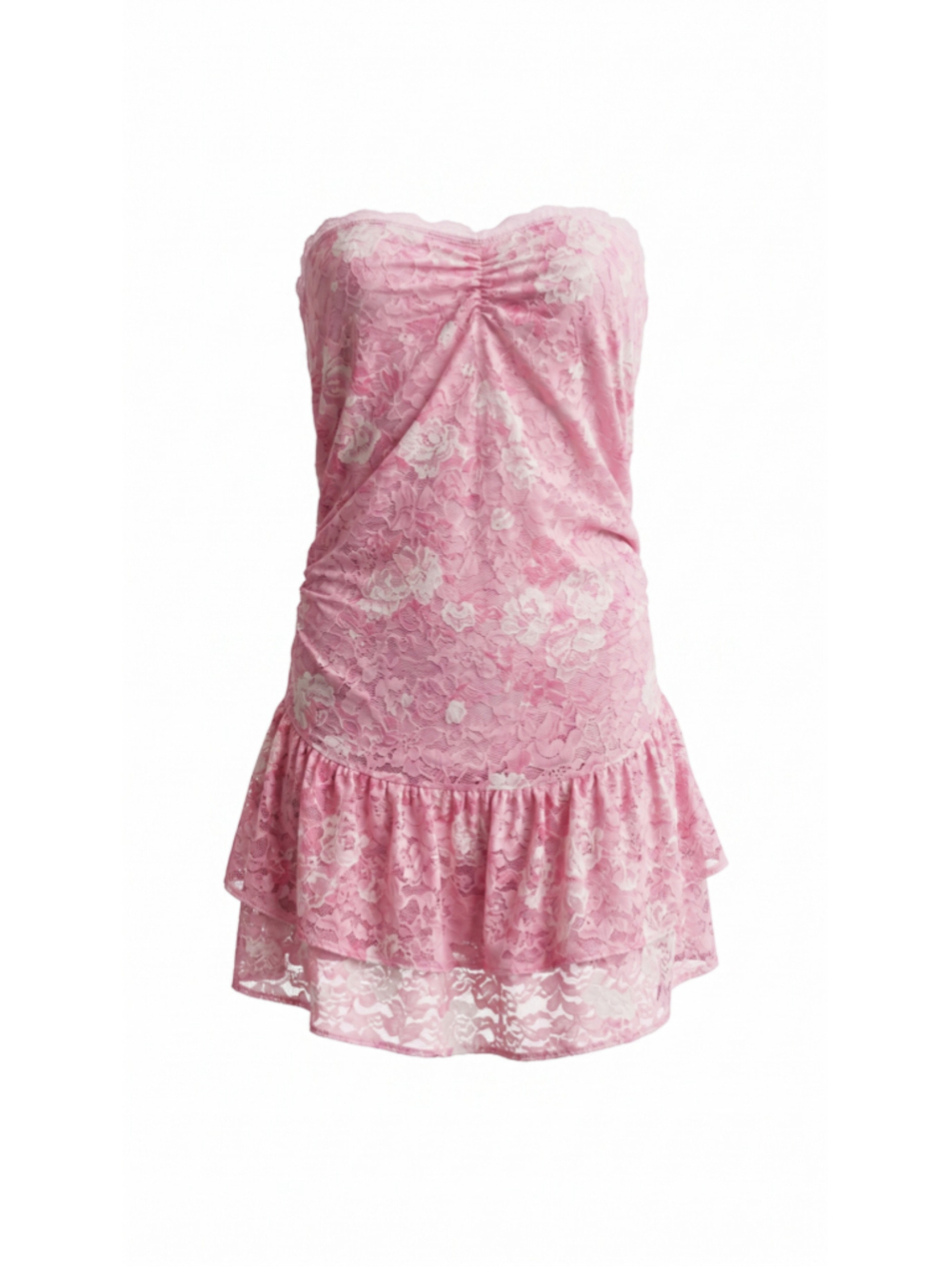 LoveShackFancy x PINK Strapless Lace Mini Dress Pink L NWT